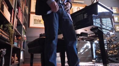 Business Suit Daddy Strips, Jerks His Big Cock, Loudly Shoots Huge Load!!