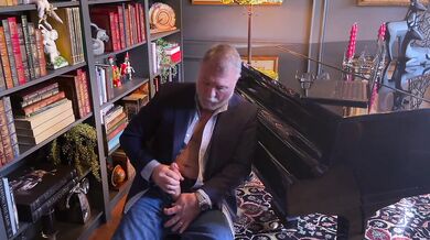 Business Suit Daddy Strips, Jerks His Big Cock, Loudly Shoots Huge Load!!