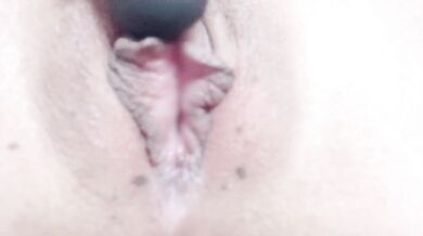 Dildo anal masturbation with the pussy wide open You can see the folds in the vagina cramping The in