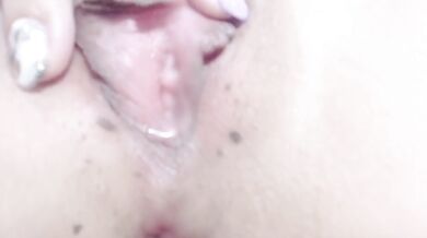 Dildo anal masturbation with the pussy wide open You can see the folds in the vagina cramping The in