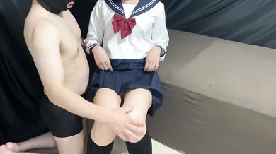 The tall schoolgirl couldn't take her eyes off the big dick.