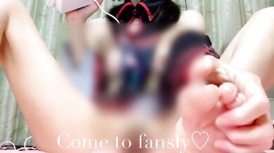 ASMRSexy cosplay, ear licking, feet & whisper日本人女子の耳舐め、足裏、囁き
