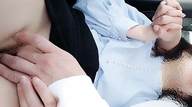 When I was horny in the car, he made me cum with his fingers
