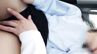 When I was horny in the car, he made me cum with his fingers