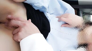 When I was horny in the car, he made me cum with his fingers