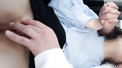 When I was horny in the car, he made me cum with his fingers