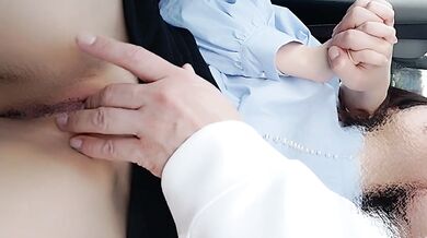 When I was horny in the car, he made me cum with his fingers