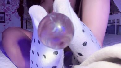 CUSTOM VIDEO! Teen in cute SOCKS cums on dildo