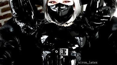 Rubber maid strapped to chair and vibrator fixed