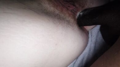 CREAMPIE- BBC Jungle bunny give's deep slow strokes spreading nerdy White girl's asshole
