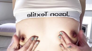 My oily latex toy nipple masturbation with milk oil lotion