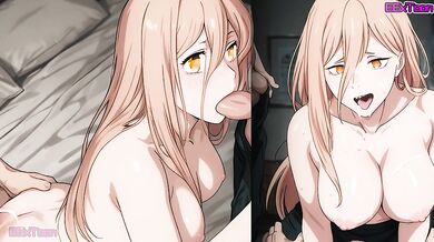 Chainsaw Man hentai anime - big tits power blow job