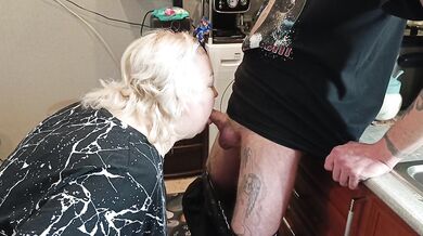 the bitch spat out all the cum after a blowjob