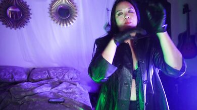 ASMR Mistress Mara's New Leather Jacket with Driving Gloves