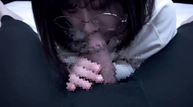 A college girl in glasses gets excited and swallows a lot of sperm!