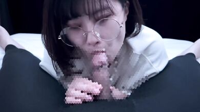 A college girl in glasses gets excited and swallows a lot of sperm!