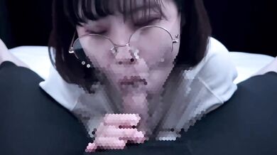 A college girl in glasses gets excited and swallows a lot of sperm!