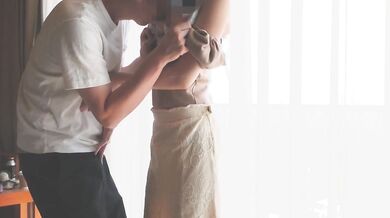 reward, she had sex with her long-sought-after big-tits Japanese stepmom.　homemade blowjob asian
