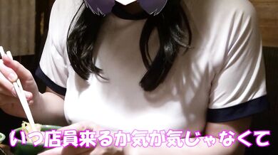I was eating at a pub in my gym clothes with my big tits showing