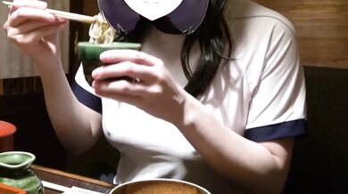 I was eating at a pub in my gym clothes with my big tits showing
