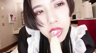 Sexy licks of banana and whipped cream
