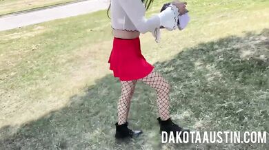 Braless - Sheer top in public park! Flashing! - Teaser