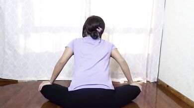 Solo sex from stretching