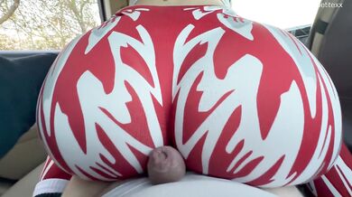 Stepsis being Naughty after New Year and Riding with Her Big Butt in the Car