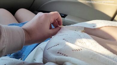 I Picked Up Hot Brunette Big Tits in Cute Sweather with No Bra after College 18+