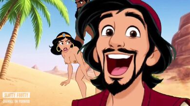 Aladdin Porn: Princess Jasmine Loves to Sit on Her Cuckold Husband's Face with Her Wet Pussy. Cartoon Fairytale
