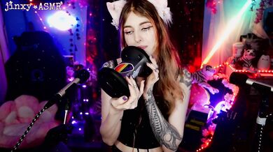 Goth girl experiments on your ears Tongue Swirling & licking personal attention