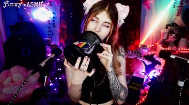 Goth girl experiments on your ears Tongue Swirling & licking personal attention