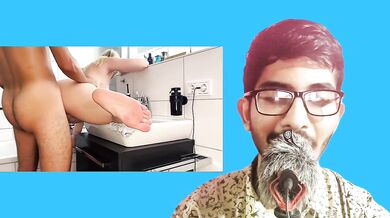 Fucking my Roommate in bathroom. Reaction Video.