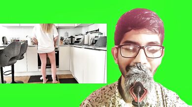 Stepmom is being fucked in kitchen when no one at home. Reaction Video.
