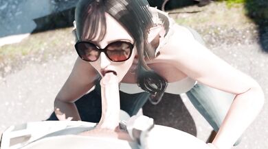 Behind the car deepthroat with a total gulp