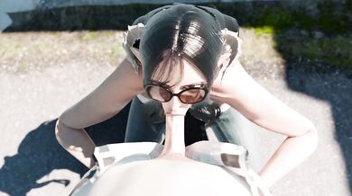 Behind the car deepthroat with a total gulp