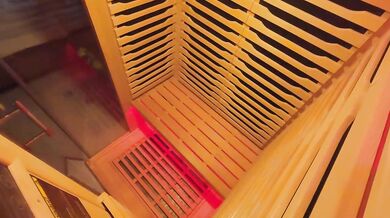 SQUIRTING with STRANGER in PUBLIC SAUNA! HE CUMS 2 Times to my Pussy and RUN AWAY