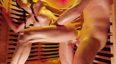 SQUIRTING with STRANGER in PUBLIC SAUNA! HE CUMS 2 Times to my Pussy and RUN AWAY
