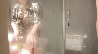 Stepmom came to his bathroom, he started jerking, she likes to watch. My pervert family.
