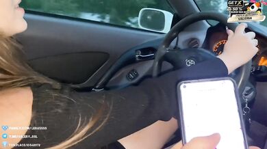 Cumming Hard in Public Drive thru with Lush Remote Controlled Vibrators(Lovense)