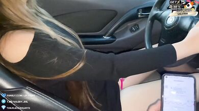 Cumming Hard in Public Drive thru with Lush Remote Controlled Vibrators(Lovense)