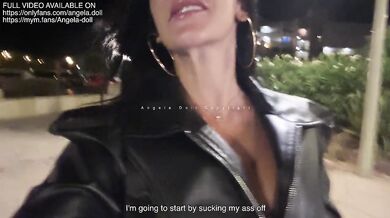 Angela Doll - street bukkake with strangers while I get creampie against a wall