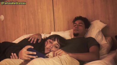 Cock hungry stepsister lies on my lap while we watch some movies alone