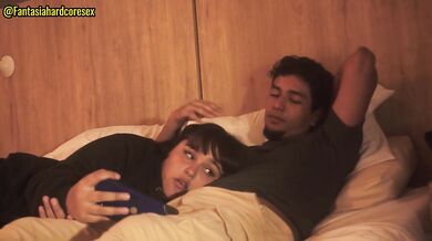 Cock hungry stepsister lies on my lap while we watch some movies alone