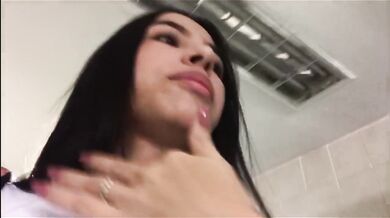 I'm so horny that I masturbate in the university bathroom OH YES!