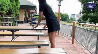 Risky public sex in the toilet. Fucked a McDonald's worker because of spilled soda! - Eva Soda
