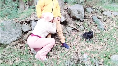 Big-assed stepmother has sex outdoors with a perverted old man