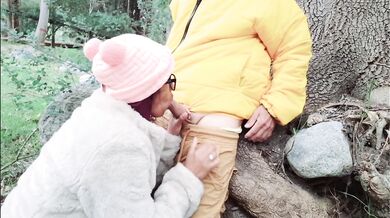 Big-assed stepmother has sex outdoors with a perverted old man