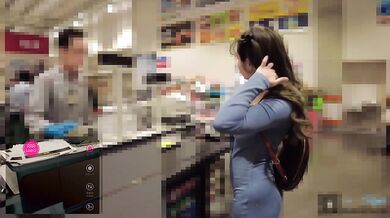 Remote vibe teasing walk! Pussy juice gushing, creampie climax