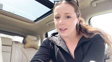 Trying out the biggest toy I've ever owned in the backseat of my car!!